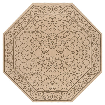 Charleston Vintage Filigree Textured Weave Indoor/outdoor Octagon Rug